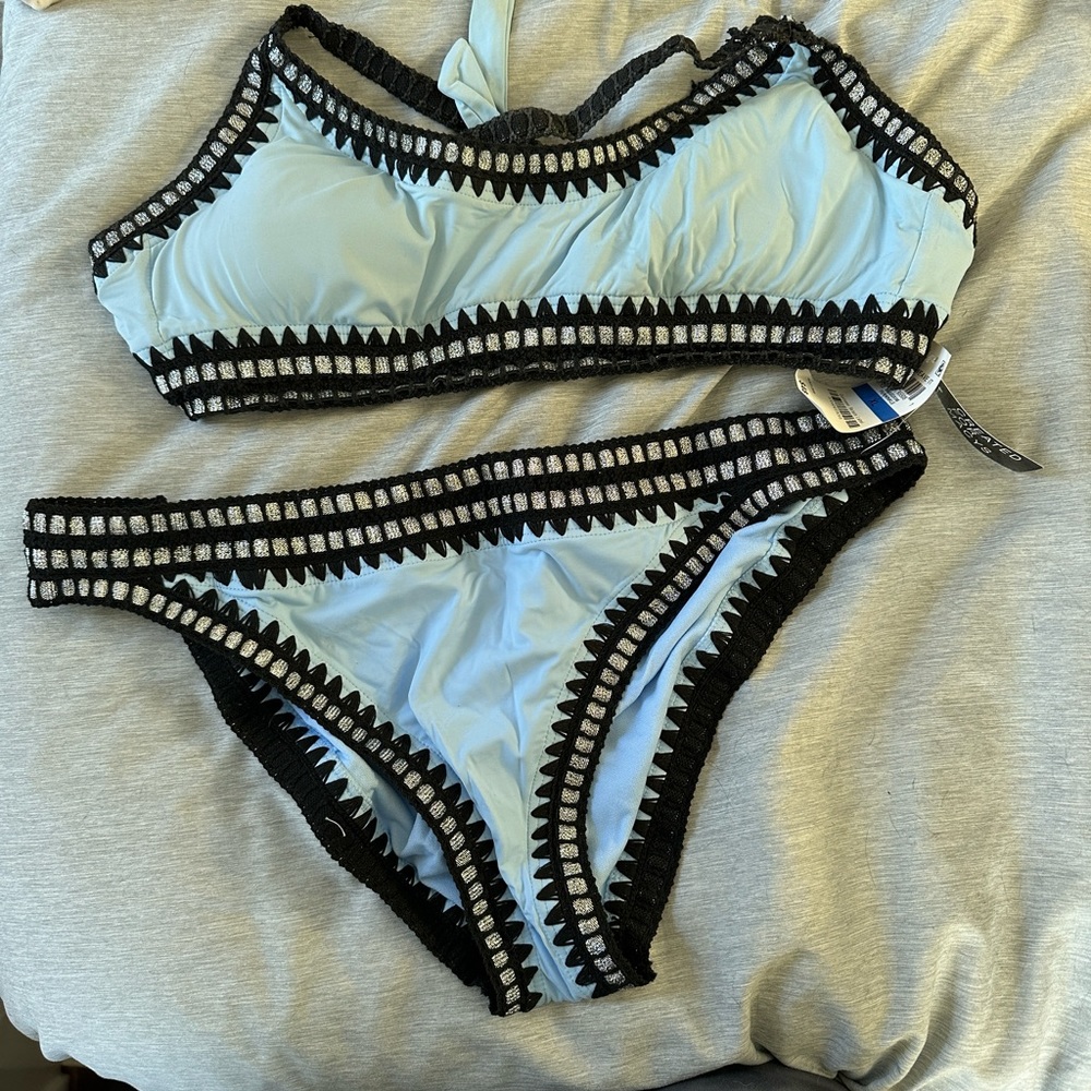 BarIII periwinkle “better be weave it” bikini